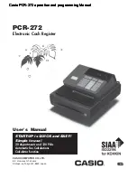 Casio PCR 272 - Cabinet Design Cash Register User Manual preview