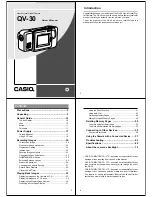 Casio QV-30 Owner'S Manual preview