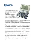 Casio Reckon User Manual preview