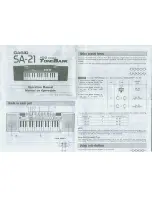 Preview for 1 page of Casio SA-21 Operation Manual