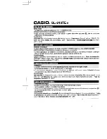 Preview for 1 page of Casio SL-210TE User Manual