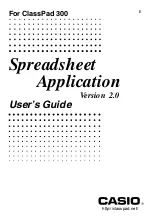 Casio Spreadsheet Application User Manual preview