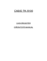 Предварительный просмотр 1 страницы Casio TK-5100 Operator'S Manual