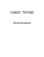 Casio TK-7000 Operation Manual preview