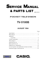 Preview for 1 page of Casio TV-5100B Service Manual & Parts List