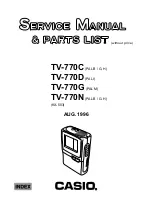 Casio TV-770C Service Manual & Parts Manual preview