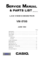 Предварительный просмотр 1 страницы Casio VM-570B Service Manual And Parts List