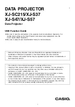 Casio XJ-S37 - XGA DLP Projector Function Manual preview