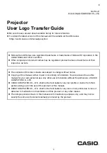 Preview for 1 page of Casio XJ-S400U User Logo Transfer Manual