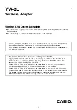 Preview for 1 page of Casio YW-2L - Wireless LAN For Projector Connecting Manual