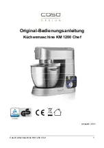 CASO DESIGN KM 1200 Chef Operating Manual предпросмотр