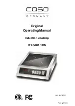 Caso Pro Chef 1800 Original Operating Manual предпросмотр