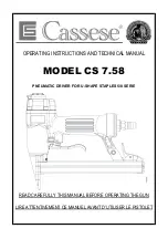 Preview for 1 page of Cassese CS 7.58 Operating Instructions And Technical Manual