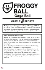 Предварительный просмотр 1 страницы CASTLE SPORTS FROGGY BALL Gaga Ball Quick Start Manual