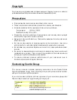 Предварительный просмотр 3 страницы CASTLE GA113 Operating Manual