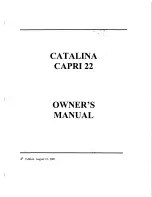 Предварительный просмотр 1 страницы Catalina Capri 22 Owner'S Manual