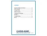 Preview for 2 page of Cater-Cool CK5085 Installation Use And Service Manual