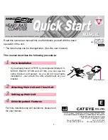 Cateye MSC 2Dx Quick Start Manual preview