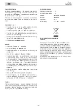 Preview for 2 page of Cattara TABLE INDOOR Quick Start Manual