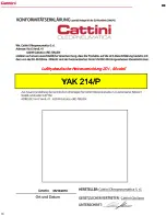 Preview for 18 page of Cattini Oleopneumatica Yak 214/P Operating And Maintenance Manual