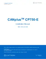 Cattron CANplus CP750-E Installation Manual предпросмотр