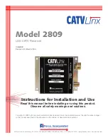 CATV Linx 2809 Instructions For Installation Manual preview
