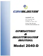 Предварительный просмотр 1 страницы Caviblaster 2040-D Operation & Maintenance Manual