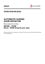 Preview for 1 page of Cavity Sliders Solic CS005 Operation Manual