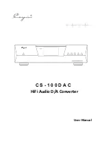 Cayin CS-100DAC User Manual предпросмотр