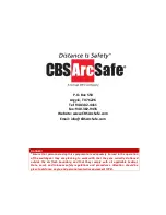 Предварительный просмотр 8 страницы CBS ArcSafe RSA-102 Installation And Operation Manual