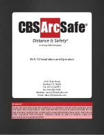 Preview for 12 page of CBS ArcSafe RSA-112 Installation And Operation Manual