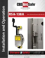 Preview for 1 page of CBS ArcSafe RSA-138A Installation And Operation Manual