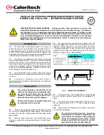 Preview for 1 page of CCI Thermal Technologies Caloritech OKB Series Installation, Operation And Maintenance Instructions