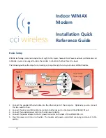 CCI Wireless Indoor WiMAX Modem Installation Quick Reference Manual preview