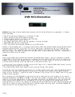 CD3 Video Security DVR-N4 Specifications preview