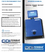 CDI DIGITAL TORQUE TESTER DTT Operation Manual preview