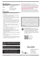 Preview for 6 page of CDN BT482 Quick Start Manual