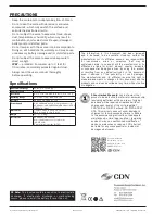 Предварительный просмотр 4 страницы CDN SD1110 User Manual