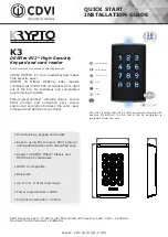 CDVI Krypto K3 Quick Start Installation Manual preview