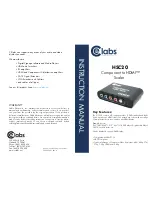 Предварительный просмотр 1 страницы CE Labs HSC20 Instruction Manual