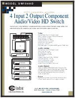 Preview for 2 page of CE Labs SW104HD Specifications