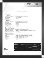 Preview for 2 page of CE Labs SW808HD Specifications