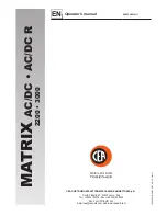 Предварительный просмотр 1 страницы CEA MATRIX 2200 AC/DC Operator'S Manual