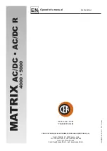 Preview for 1 page of CEA MATRIX 4000 AC/DC R Operator'S Manual