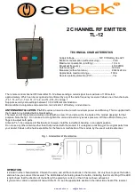 CEBEK TL-12 Quick Start Manual предпросмотр