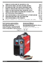 Preview for 1 page of Cebora MONO STAR MIG 1620/M Instruction Manual