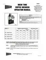 Preview for 1 page of Cecilware Brew Time BT2 Operation Manual