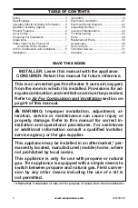 Предварительный просмотр 2 страницы Cedar Ridge MTF30TBU Owner'S Operation And Installation Manual