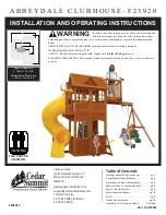 Cedar Summit Abbeydale Clubhouse F23920 Installation And Operating Instructions Manual preview