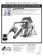 Cedar Summit BROOKRIDGE PLAY SYSTEM Installation And Operating Instructions Manual preview